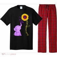 Elephant I Will Remember For You Sunflower Alzheimer Pajama Set thumb 0