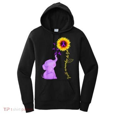 Elephant I Will Remember For You Sunflower Alzheimer Women's Hoodie