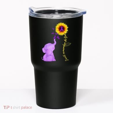 Elephant I Will Remember For You Sunflower Alzheimer Tumbler