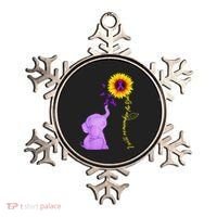 Elephant I Will Remember For You Sunflower Alzheimer Ornament thumb 0