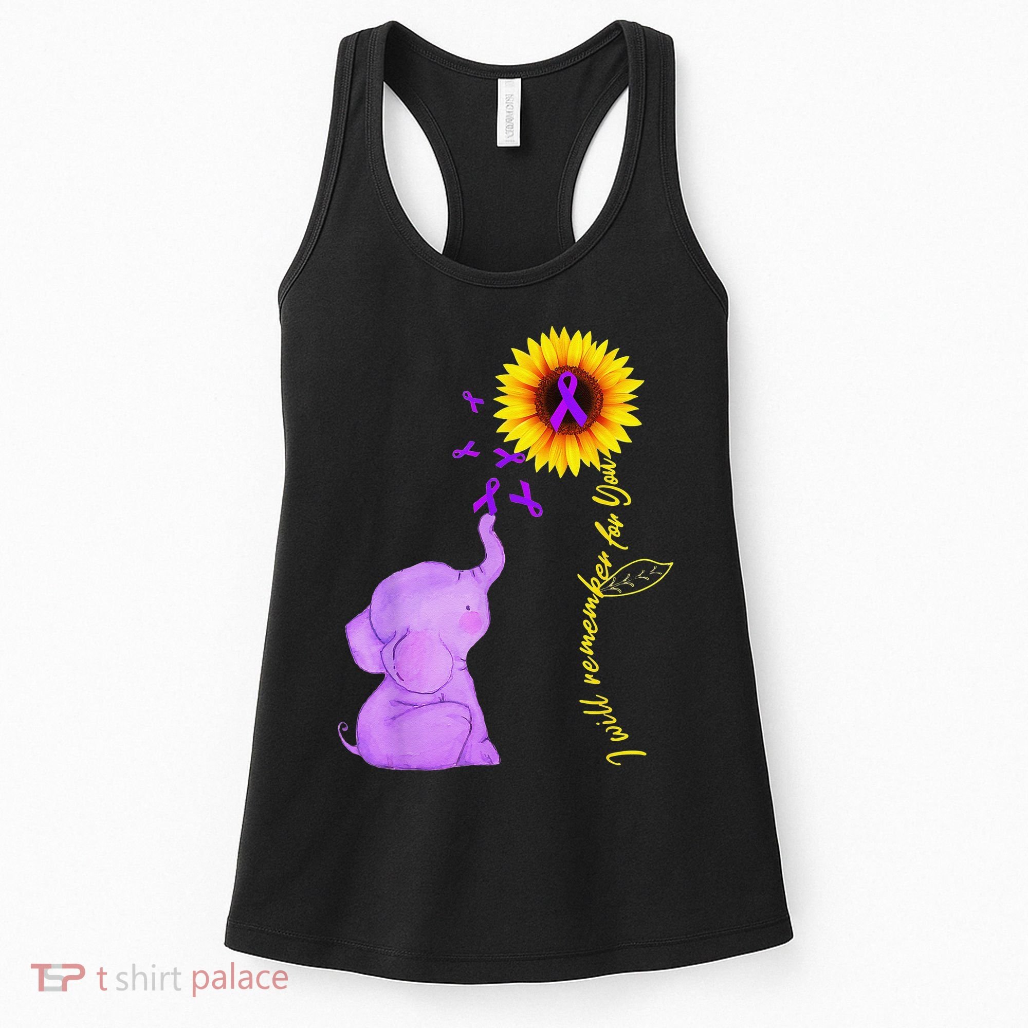 Elephant I Will Remember For You Sunflower Alzheimer Women's Tank Top
