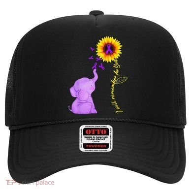 Elephant I Will Remember For You Sunflower Alzheimer Hat