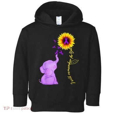 Elephant I Will Remember For You Sunflower Alzheimer Toddler Hoodie