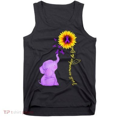 Elephant I Will Remember For You Sunflower Alzheimer Tank Top