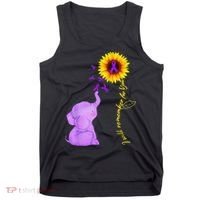 Elephant I Will Remember For You Sunflower Alzheimer Tank Top thumb 0