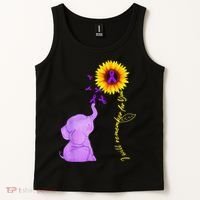 Elephant I Will Remember For You Sunflower Alzheimer Tank Top thumb 2