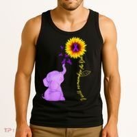 Elephant I Will Remember For You Sunflower Alzheimer Tank Top thumb 3
