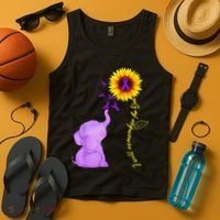 Elephant I Will Remember For You Sunflower Alzheimer Tank Top thumb 4