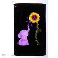 Elephant I Will Remember For You Sunflower Alzheimer Golf Towel thumb 0