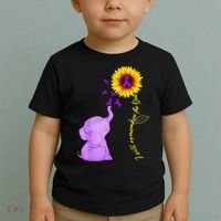 Elephant I Will Remember For You Sunflower Alzheimer Toddler T-Shirt thumb 2