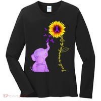 Elephant I Will Remember For You Sunflower Alzheimer Women's Long Sleeve Shirt thumb 0