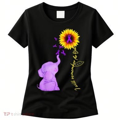 Elephant I Will Remember For You Sunflower Alzheimer Women's T-Shirt
