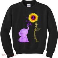 Elephant I Will Remember For You Sunflower Alzheimer Kids Sweatshirt thumb 0