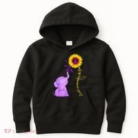 Elephant I Will Remember For You Sunflower Alzheimer Kids Hoodie thumb 0