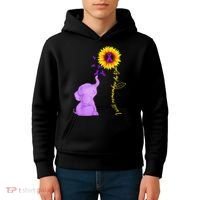 Elephant I Will Remember For You Sunflower Alzheimer Kids Hoodie thumb 4