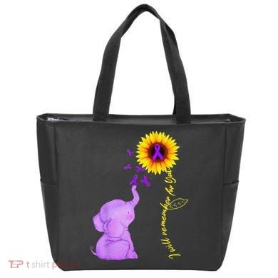 Elephant I Will Remember For You Sunflower Alzheimer Tote Bag