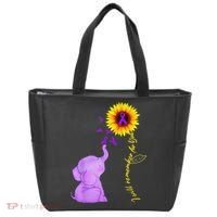 Elephant I Will Remember For You Sunflower Alzheimer Tote Bag thumb 0