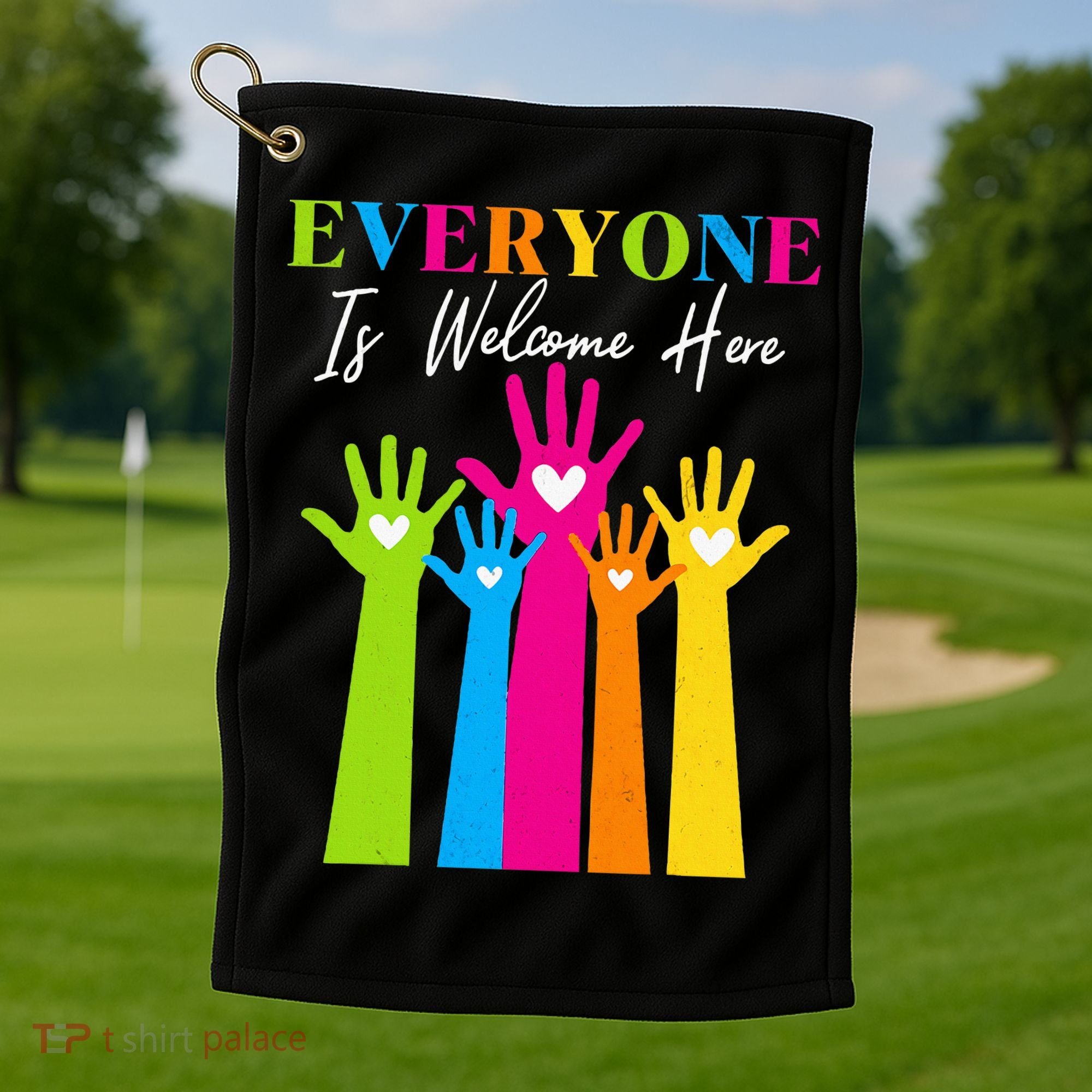 Everyone Is Welcome Here Idaho Teacher  Golf Towel