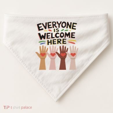 Everyone Is Welcome Here Idaho Teacher USA-Made Doggie Bandana