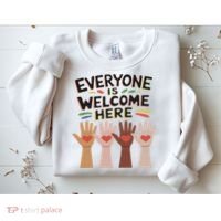 Everyone Is Welcome Here Idaho Teacher Sweatshirt thumb 2