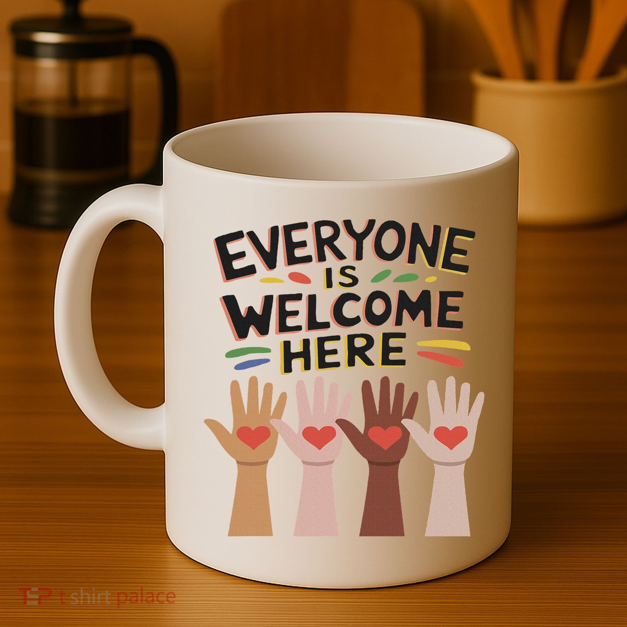 Everyone Is Welcome Here Idaho Teacher Coffee Mug