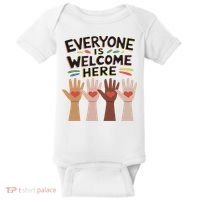 Everyone Is Welcome Here Idaho Teacher Baby Bodysuit thumb 0