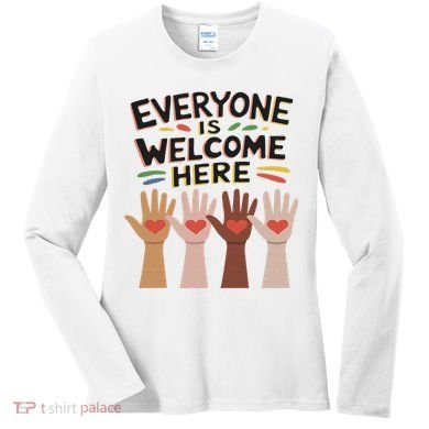 Everyone Is Welcome Here Idaho Teacher Women's Long Sleeve Shirt