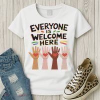 Everyone Is Welcome Here Idaho Teacher Women's T-Shirt thumb 3
