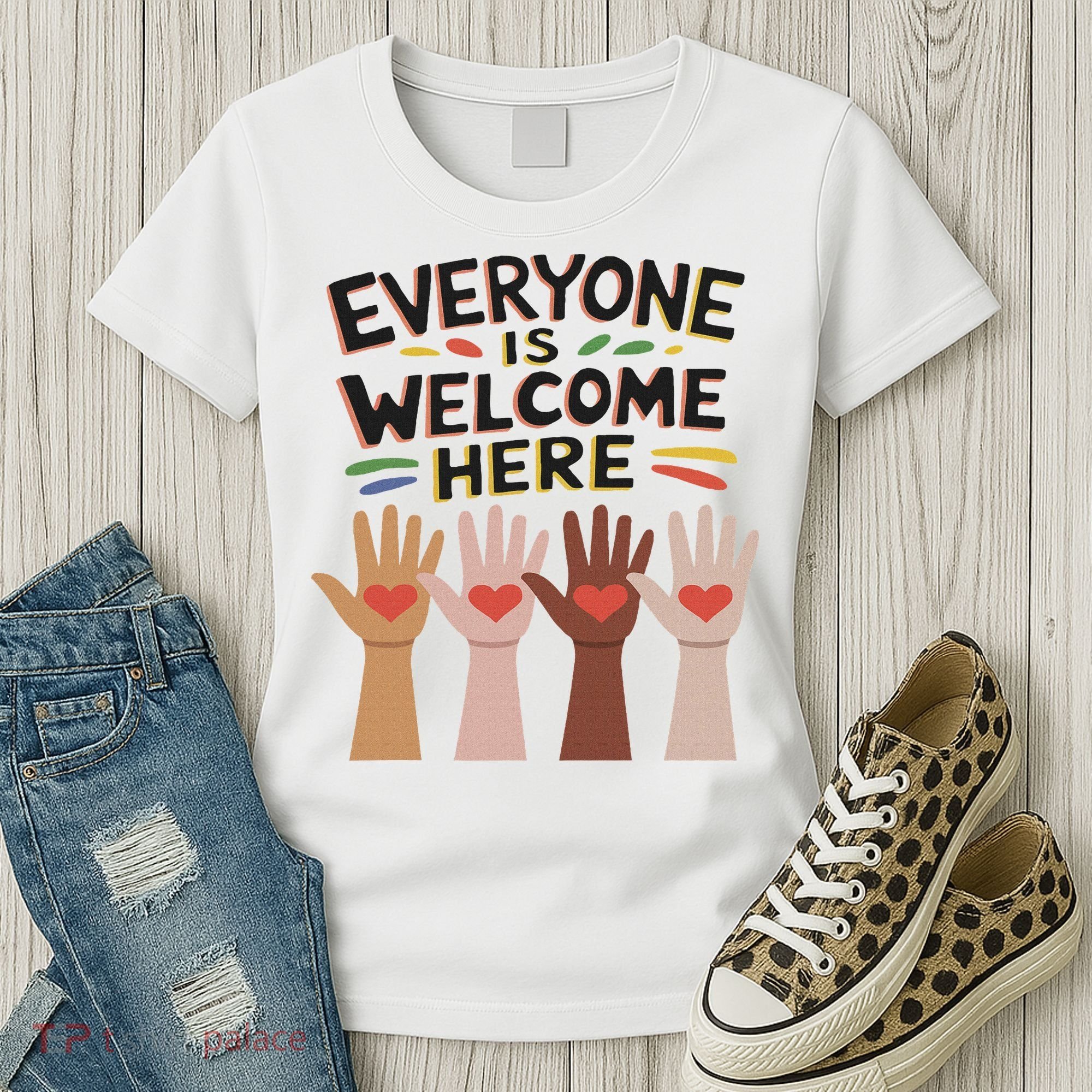 Everyone Is Welcome Here Idaho Teacher Women's T-Shirt