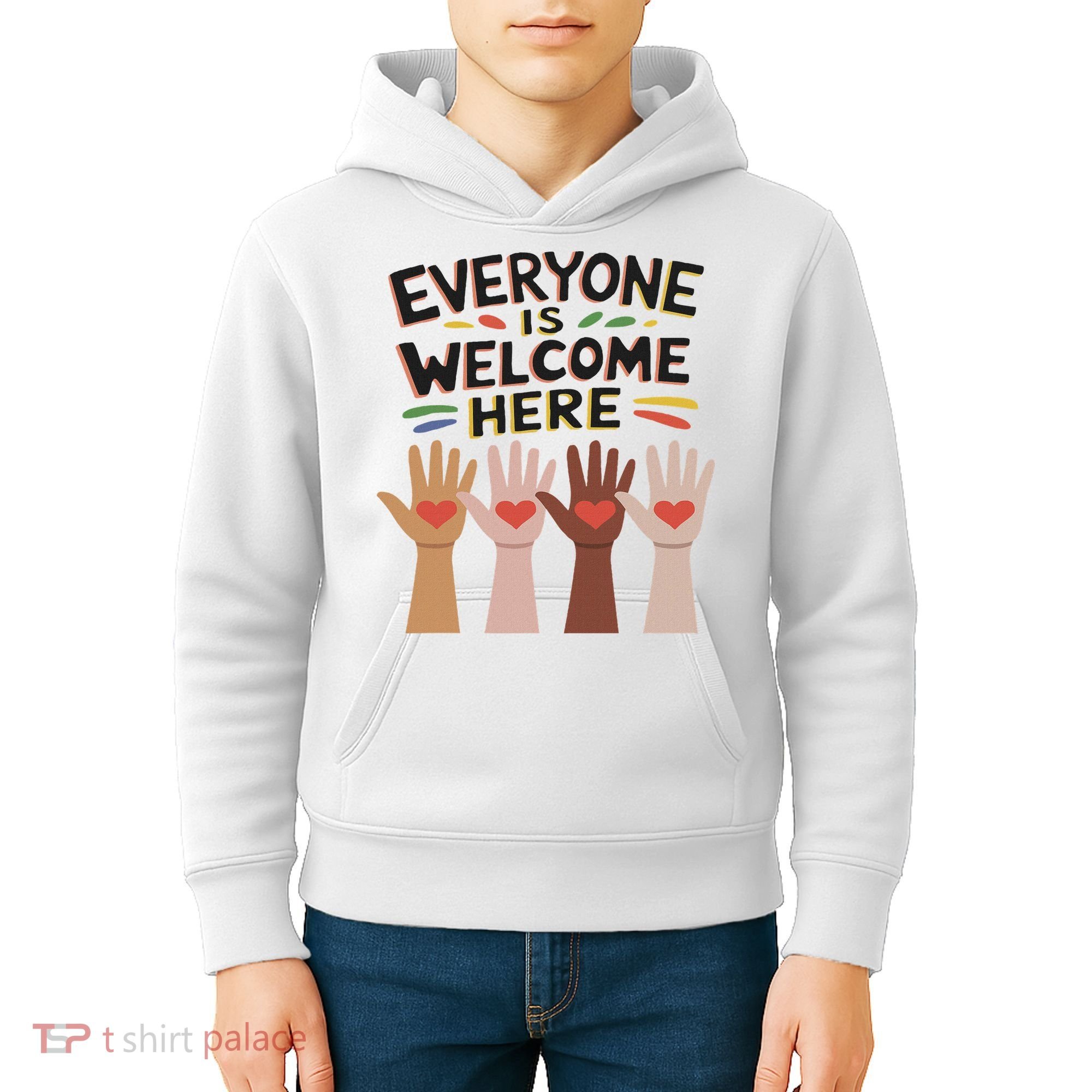 Everyone Is Welcome Here Idaho Teacher Kids Hoodie