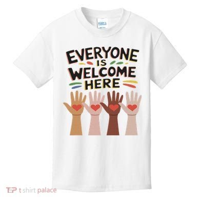 Everyone Is Welcome Here Idaho Teacher Kids T-Shirt