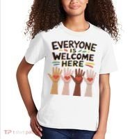 Everyone Is Welcome Here Idaho Teacher Kids T-Shirt thumb 2