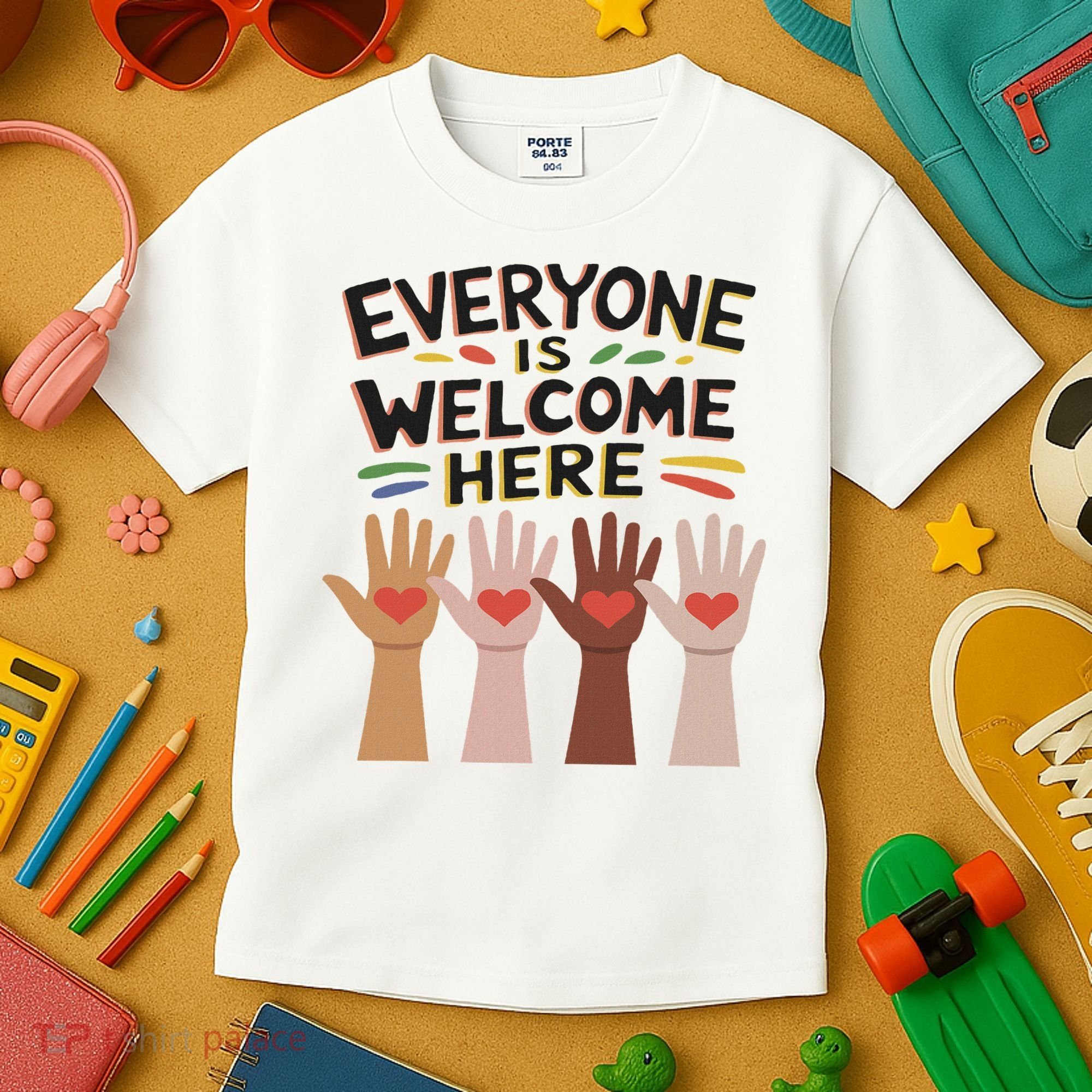 Everyone Is Welcome Here Idaho Teacher Kids T-Shirt