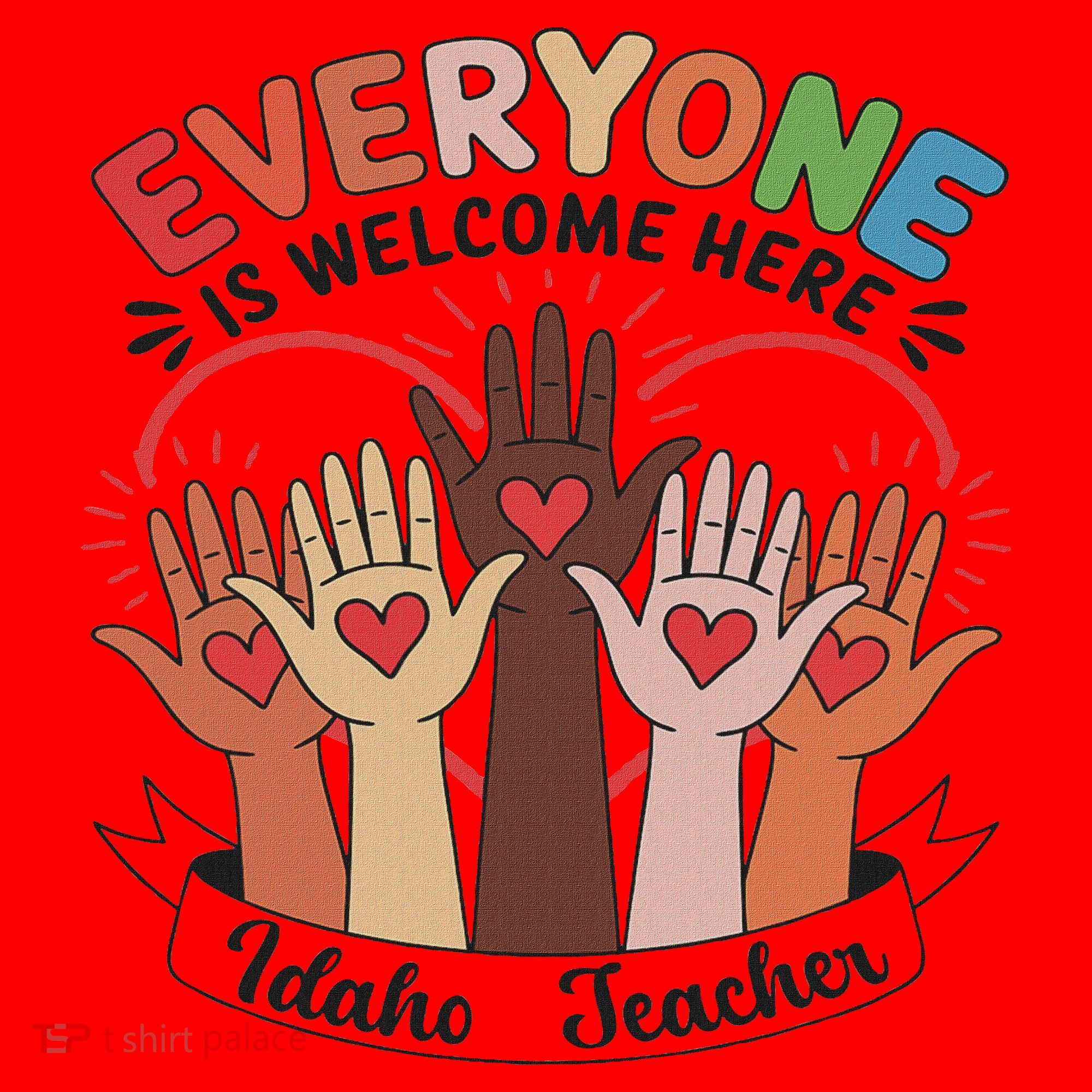 Everyone Is Welcome Here Idaho Teacher Santa Hat