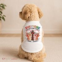 Everyone Is Welcome Here Idaho Teacher Doggie Tank thumb 2
