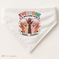Everyone Is Welcome Here Idaho Teacher USA-Made Doggie Bandana thumb 0