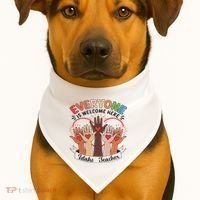 Everyone Is Welcome Here Idaho Teacher USA-Made Doggie Bandana thumb 1