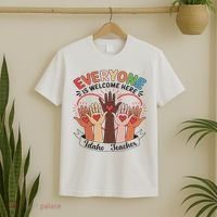 Everyone Is Welcome Here Idaho Teacher T-Shirt thumb 2