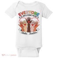 Everyone Is Welcome Here Idaho Teacher Baby Bodysuit thumb 0