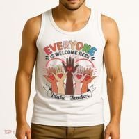 Everyone Is Welcome Here Idaho Teacher Tank Top thumb 3