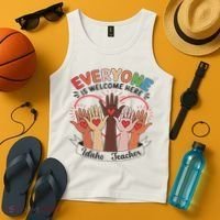 Everyone Is Welcome Here Idaho Teacher Tank Top thumb 4