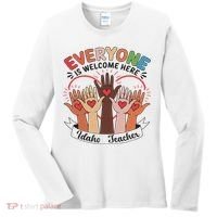 Everyone Is Welcome Here Idaho Teacher Women's Long Sleeve Shirt thumb 0