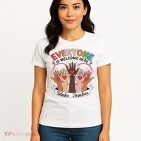 Everyone Is Welcome Here Idaho Teacher Women's T-Shirt thumb 4
