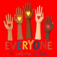Everyone Is Welcome Here Idaho Teacher Belongs Educator Santa Hat thumb 1