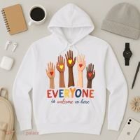 Everyone Is Welcome Here Idaho Teacher Belongs Educator Hoodie thumb 3