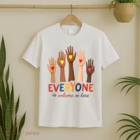 Everyone Is Welcome Here Idaho Teacher Belongs Educator T-Shirt thumb 2