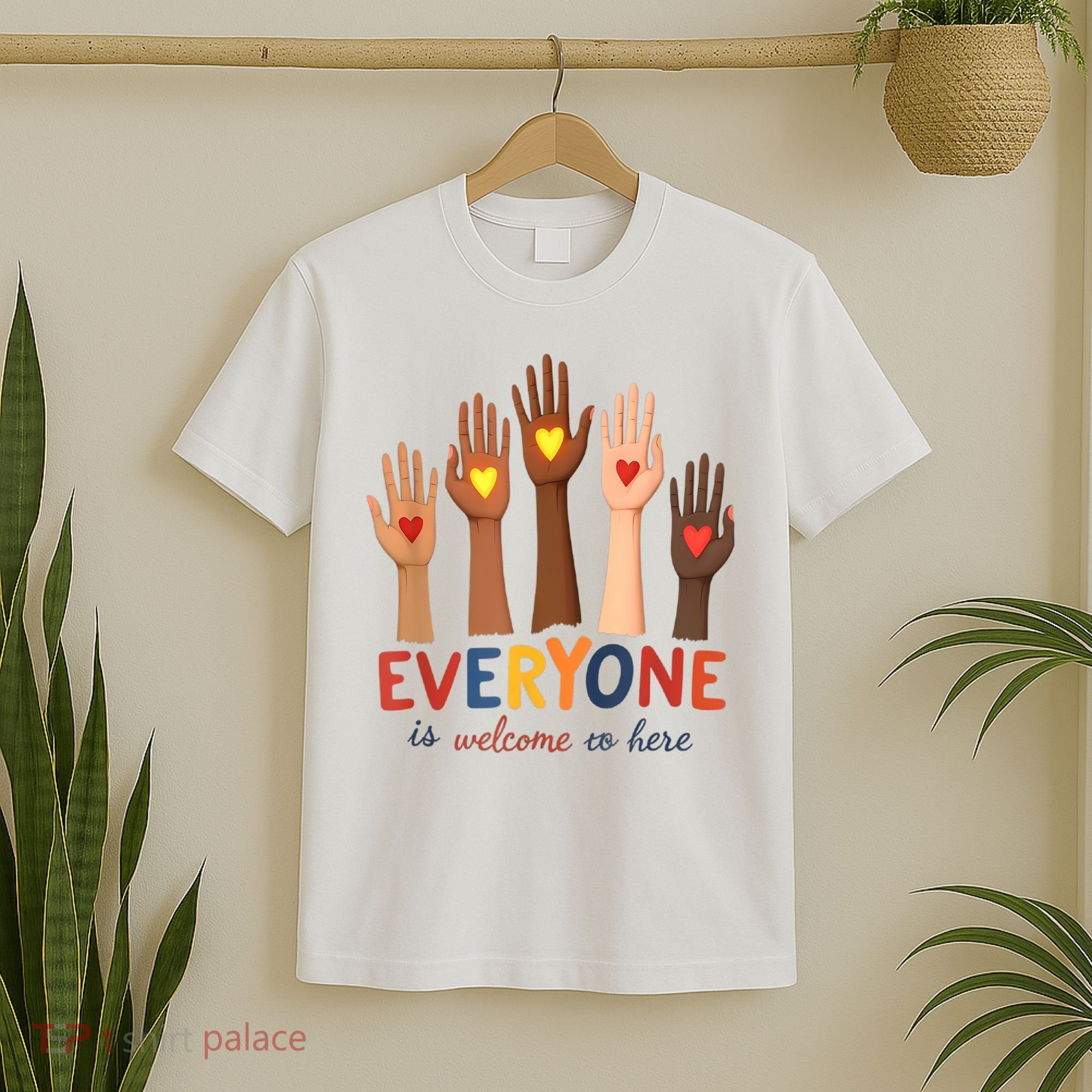 Everyone Is Welcome Here Idaho Teacher Belongs Educator T-Shirt