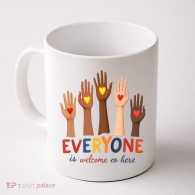 Everyone Is Welcome Here Idaho Teacher Belongs Educator Coffee Mug