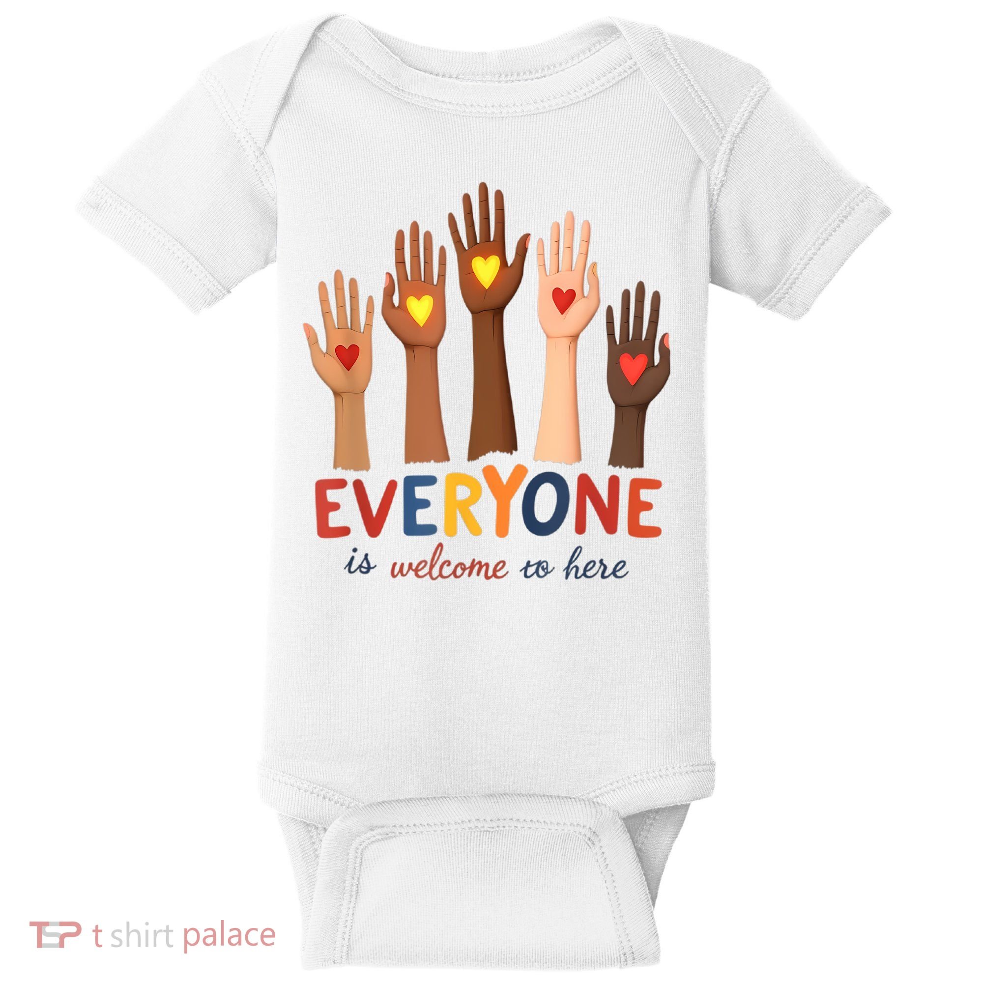 Everyone Is Welcome Here Idaho Teacher Belongs Educator Baby Bodysuit