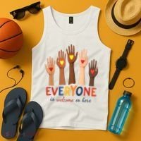 Everyone Is Welcome Here Idaho Teacher Belongs Educator Tank Top thumb 4